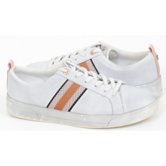 Ted Baker Women's 9M Bailey Icon Leather Lace-up Sneaker Atheleisure Preppy - Picture 3 of 8